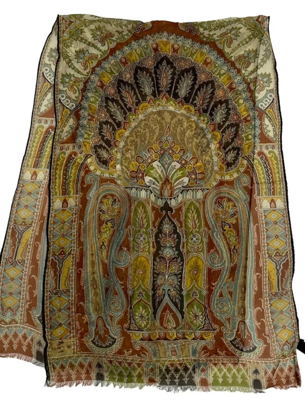 ETRO Brown Light Blue Multi Scarf